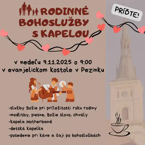 Rodinné bohoslužby s kapelou 9.11.2025