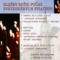 Služby Božie počas svätodušných sviatkov