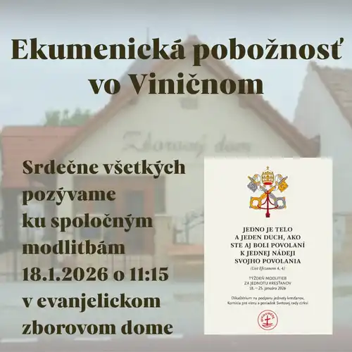 Ekumenická pobožnosť vo Viničnom 18.1.2026 11:15